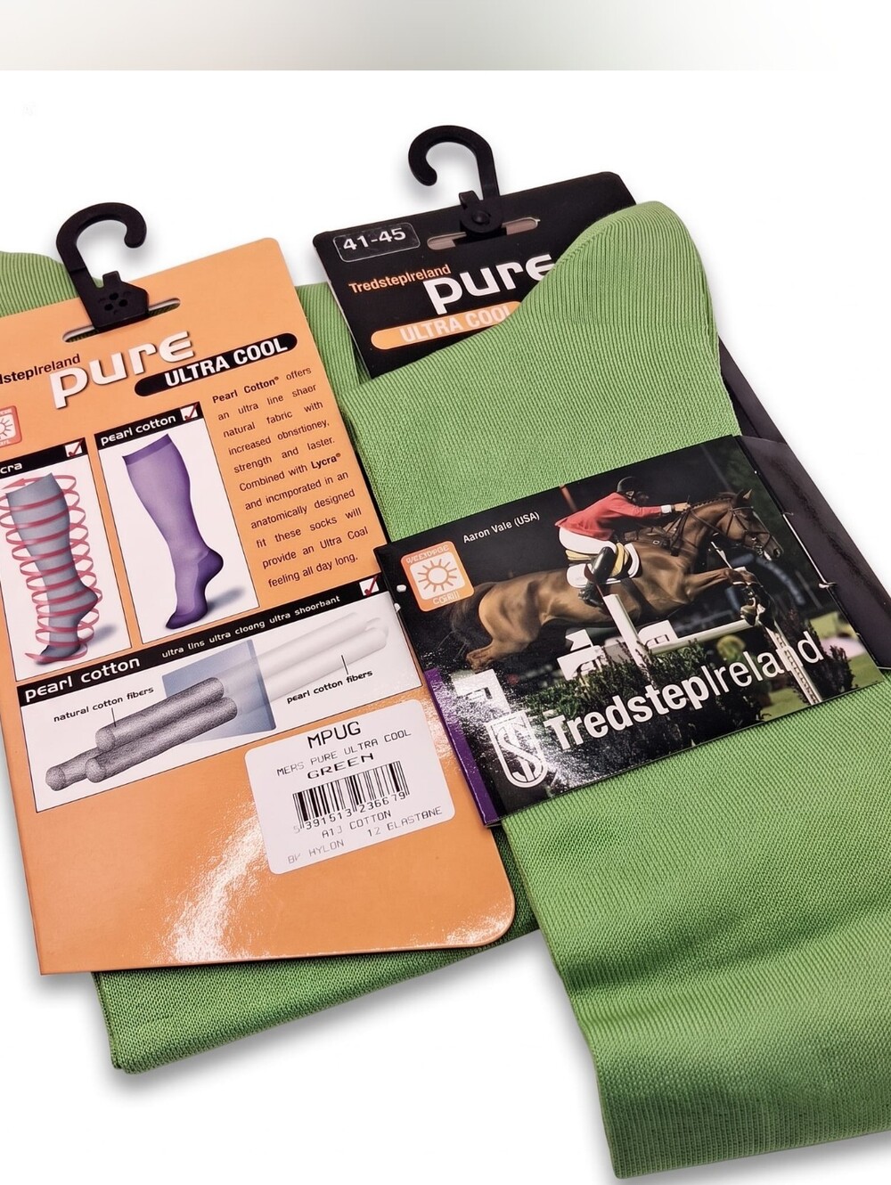 Tredstep Ireland Pure Ultra Cool riding socks/Green/New 2 pairs